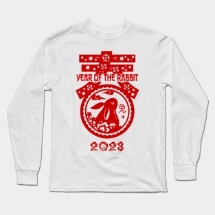 Yin Yang Year of the Rabbit - Happy Chinese New Year 2023 Long Sleeve T-Shirt